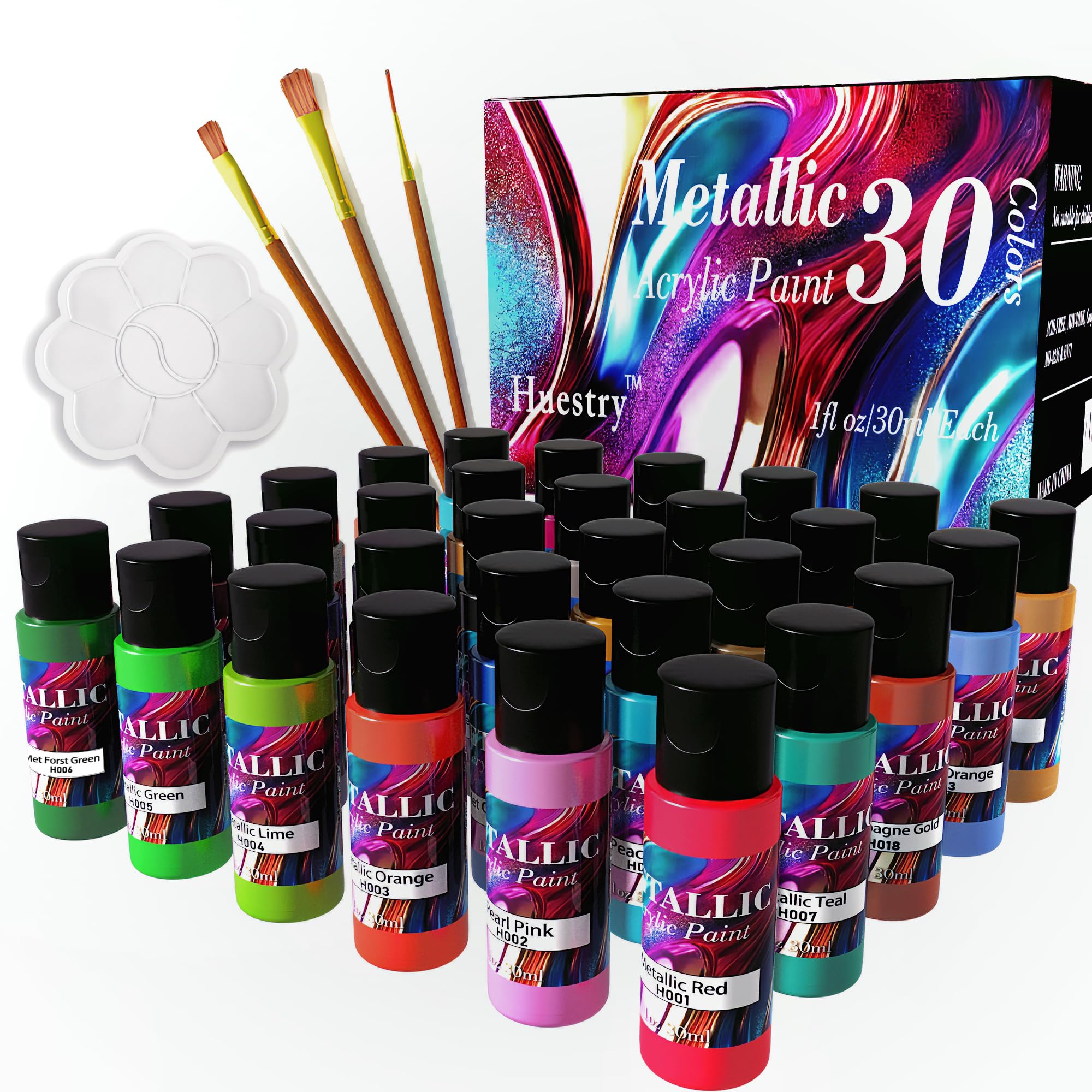 Amazon.com: Metallic Acrylic Paint Set of Premium 30 Colors